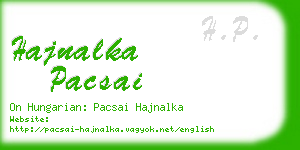 hajnalka pacsai business card